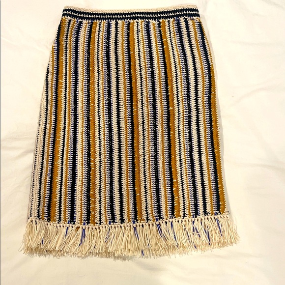 Tory Burch Yellow and Blue Patterned Midi Skirt - Picture 3 of 14